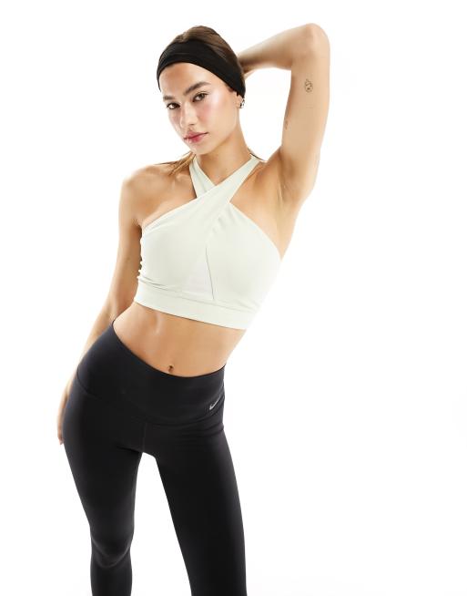 Nike Dri Fit Swoosh High Sports Bra Grey