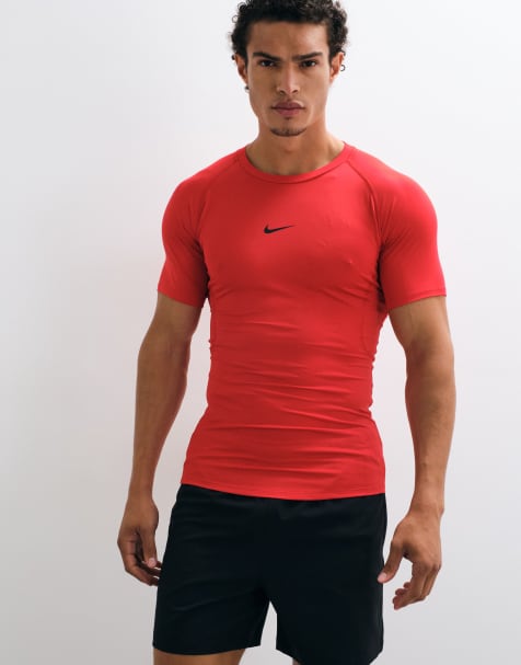 Nike Dri-Fit slim short sleeved top in red - view 1