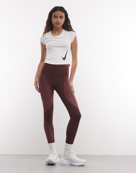 Nike Dri-Fit Swift leggings in burgundy - view 1
