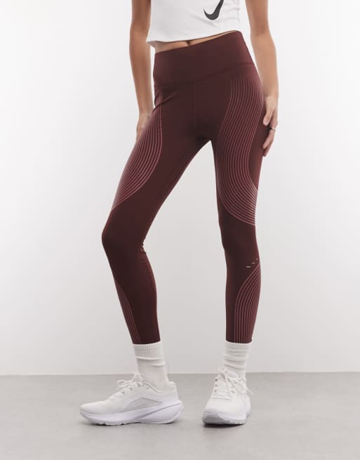 Nike Dri-Fit Swift leggings in burgundy, 2 of 5