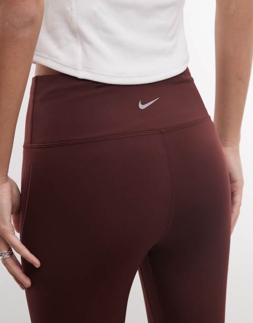 Nike Dri-Fit Swift leggings in burgundy, 3 of 5