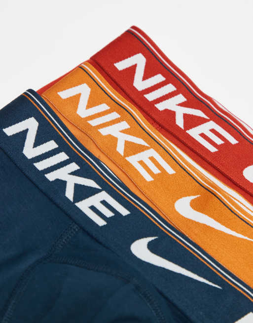 Nike Dri-Fit ultra comfort 3 pack boxer brief in red/orange/navy