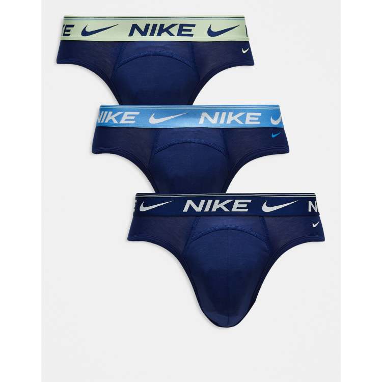 Nike Dri-Fit Ultra Comfort pack hip briefs in navy with contrast