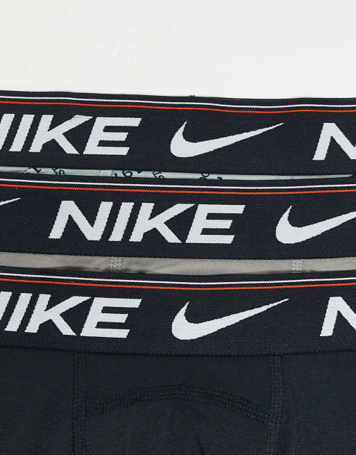 Nike - Dri-Fit Ultra Comfort - Lot de 3 boxers - Noir/gris imprimé/vert, 3 de 4