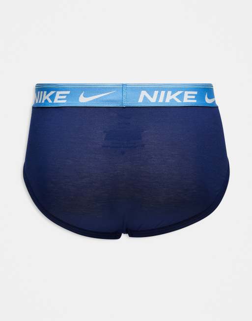 Nike – Dri-FIT Ultra Comfort – Marinblå höftkalsonger med kontrasterande midjeband, 3-pack, 2 av 3