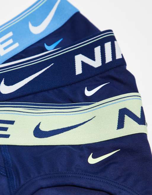 Nike – Dri-FIT Ultra Comfort – Marinblå höftkalsonger med kontrasterande midjeband, 3-pack, 3 av 3