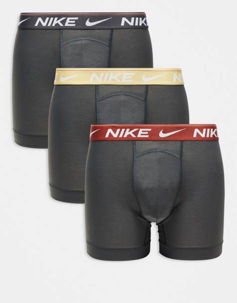 Nike - Dri-FIT - Ultra Comfort - Set van 3 boxershorts in grijs met contrasterende taillebanden - view 1