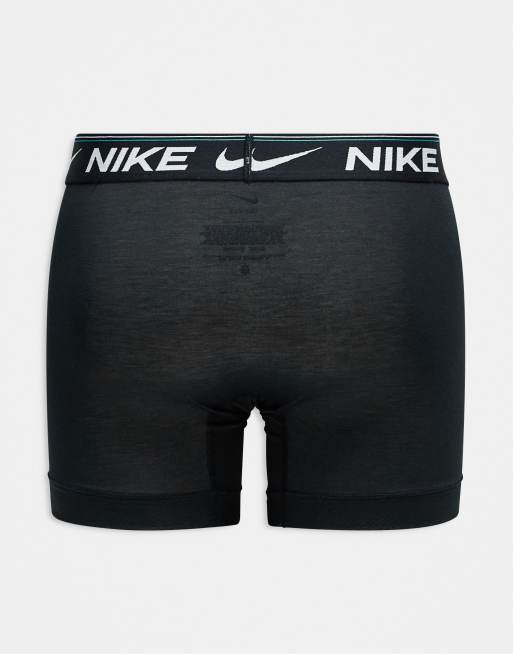 Nike – Dri-FIT – Ultra Comfort – Svarta boxershorts med kontrastfärgade midjeband, 3-pack, 2 av 3