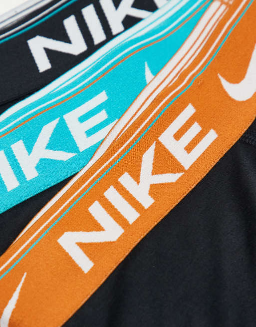Nike – Dri-FIT – Ultra Comfort – Svarta boxershorts med kontrastfärgade midjeband, 3-pack, 3 av 3