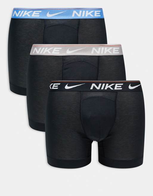 Nike – Dri-FIT Ultra Comfort – Zestaw 3 par czarnych bokserek z kontrastową gumką w talii