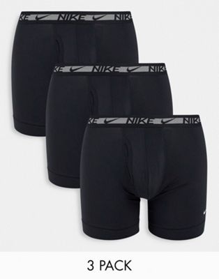 Nike Dri-Fit Ultrastretch Microfiber premium 3 pack boxer briefs in black - ASOS Price Checker