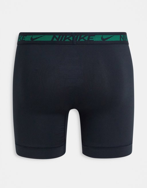 Nike - Dri-FIT Ultrastretch Microfiber premium - Pakke med 3 par boksershorts i sort/grøn/print - Kun hos ASOS, 2 af 4