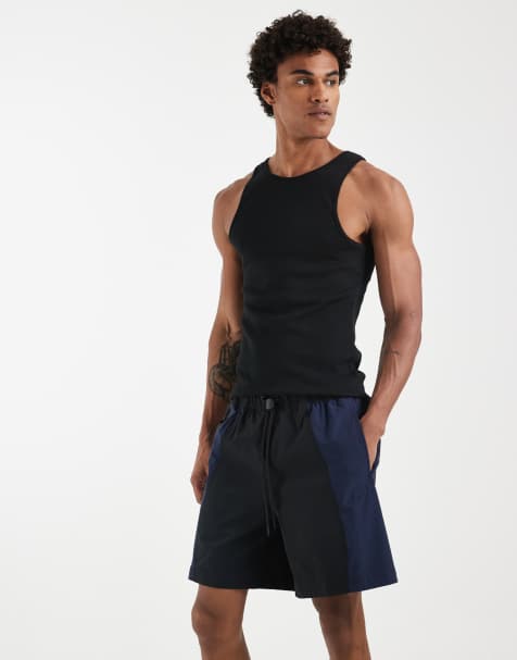 Nike Dri-FIT woven shorts in black and navy - view 1