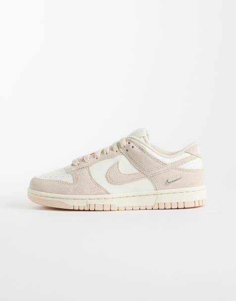 Nike Dunk baskets blanches et marron clair - view 1