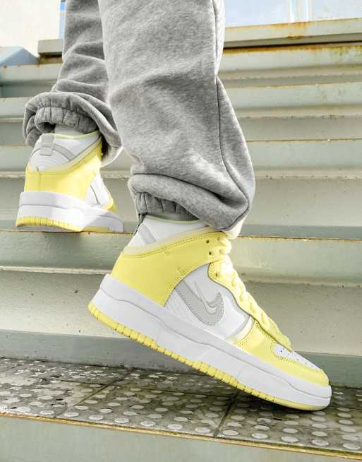 Nike Dunk Baskets montantes Blanc et jaune