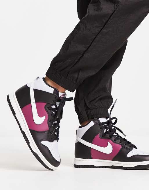 Basket nike noir clearance et rose