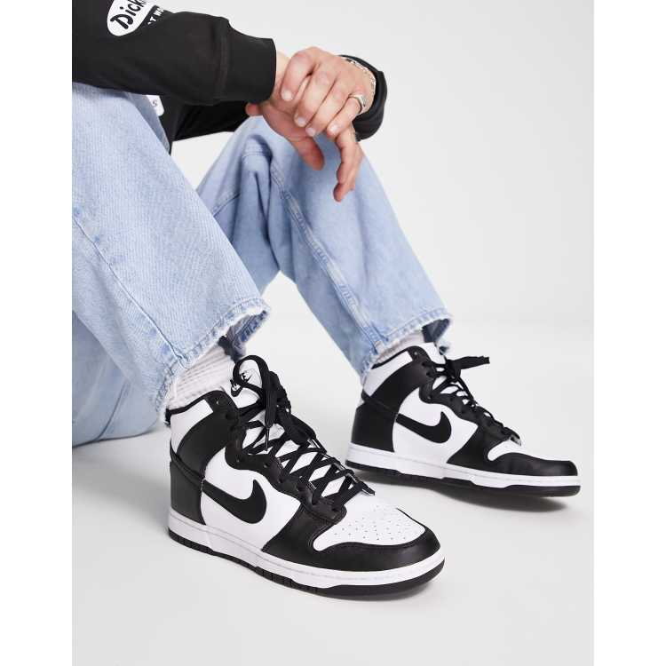 Nike Dunk Baskets montantes style r tro Noir et blanc ASOS