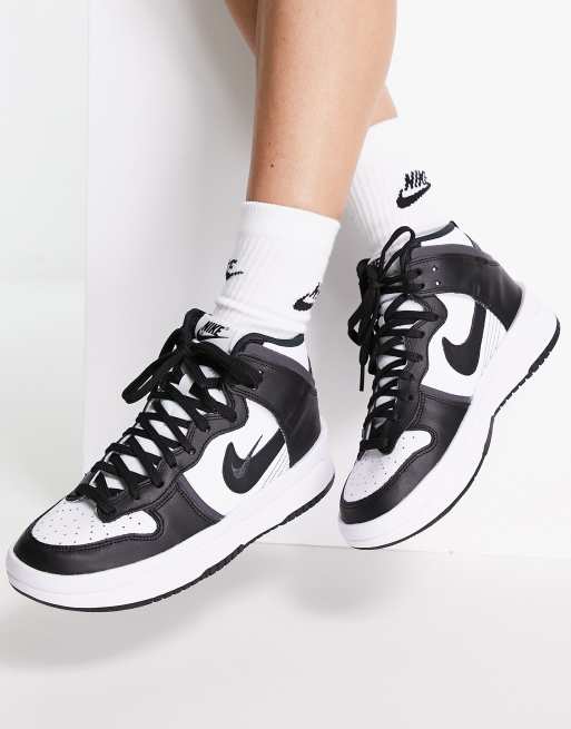 Platform nikes black sales and white