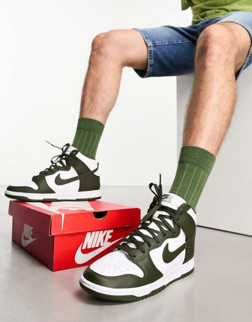 Nike – Dunk Hi Retro – Buty sportowe w kolorze białym i khaki