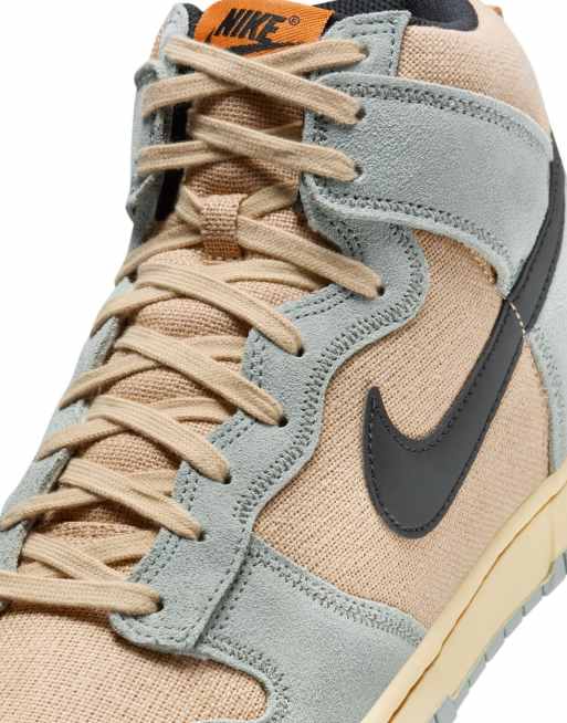 Nike Dunk Hi Retro SE sneakers in gray and brown | ASOS