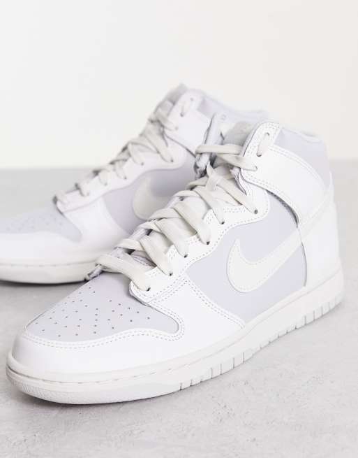 Nike – Dunk Hi – Retro-Sneaker in Weiß und Grau