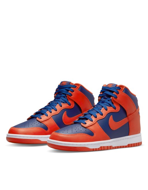 Royal blue and store orange sneakers