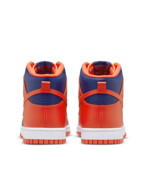 Nike Dunk Hi Retro sneakers in orange/deep royal blue