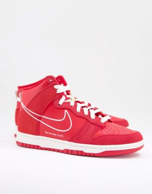 Nike Dunk Hi SE Swoosh 50th Anniversary trainers in red
