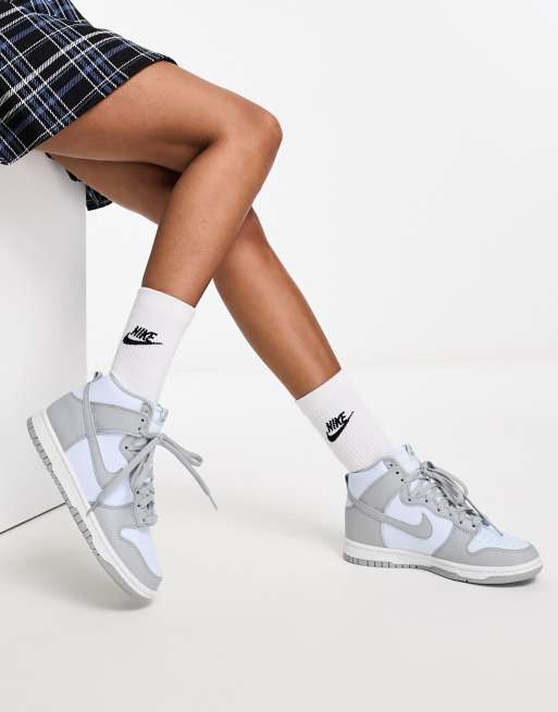 Nike Dunk High in gray & light blue | ASOS