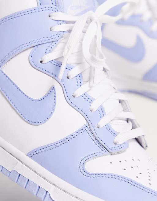 Nike Dunk High premium sneakers in white and blue