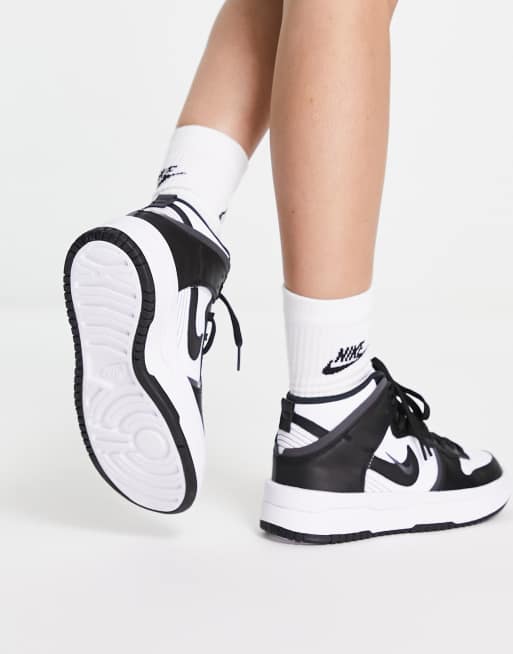 Nike Dunk High Rebel Sneakers alte bianche e nere ASOS