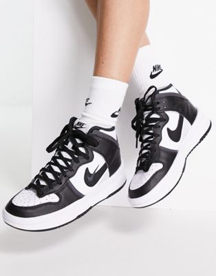 Nike Dunk High Rebel trainers in white and black