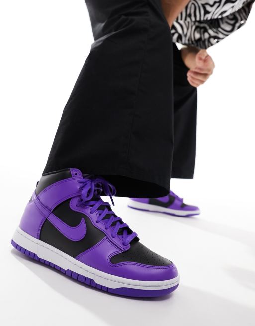 Purple and black store nike high tops