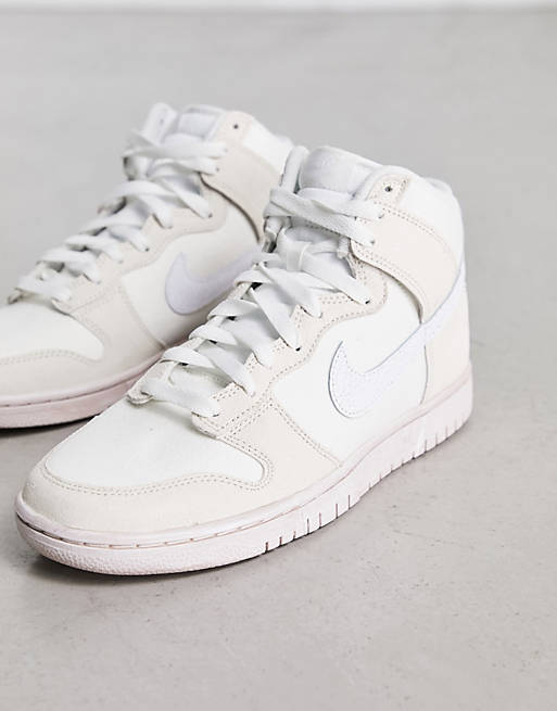 Nike Dunk High Retro EMB sneakers in white and pink