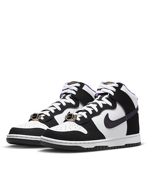 Nike Dunk High Retro Premium EMB sneakers in purple and white | ASOS