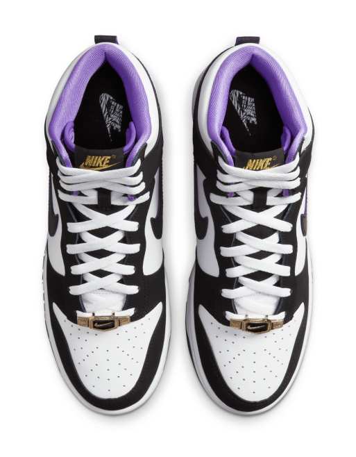 nike dunk high purple white