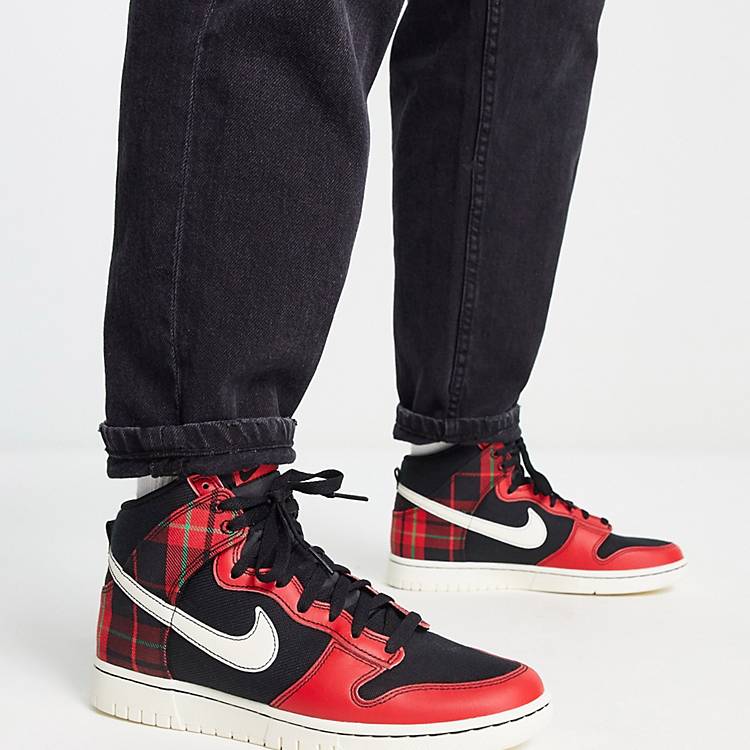 Nike Dunk High Retro SE sneakers in black and red   ASOS