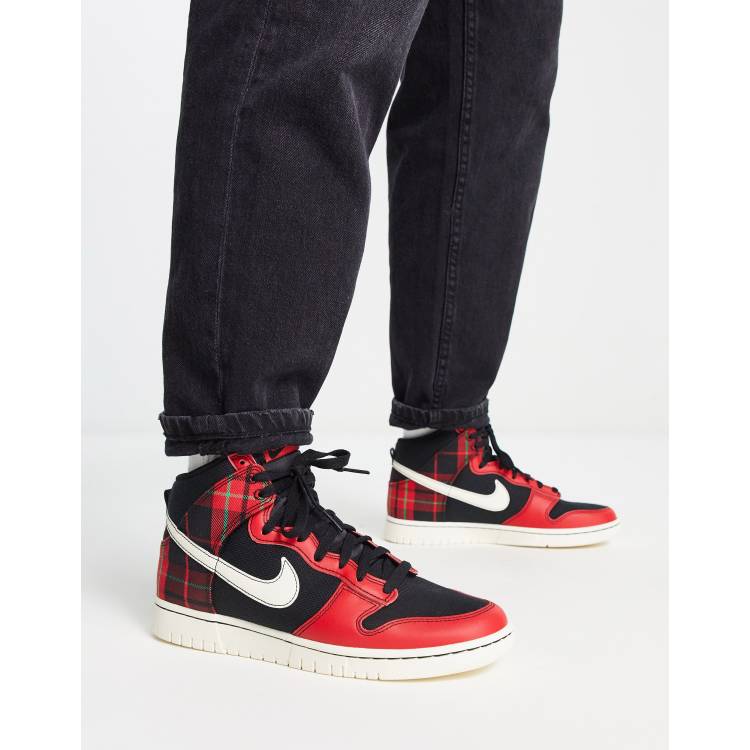 Nike Dunk High Retro SE sneakers in black and red   ASOS