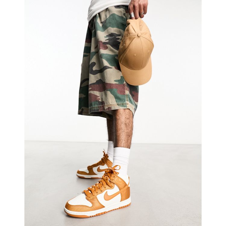 Nike Dunk High Retro SE trainers in white and orange | ASOS