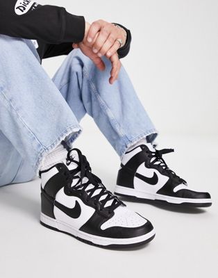 Nike Dunk High Retro sneakers in white and black - ASOS Price Checker