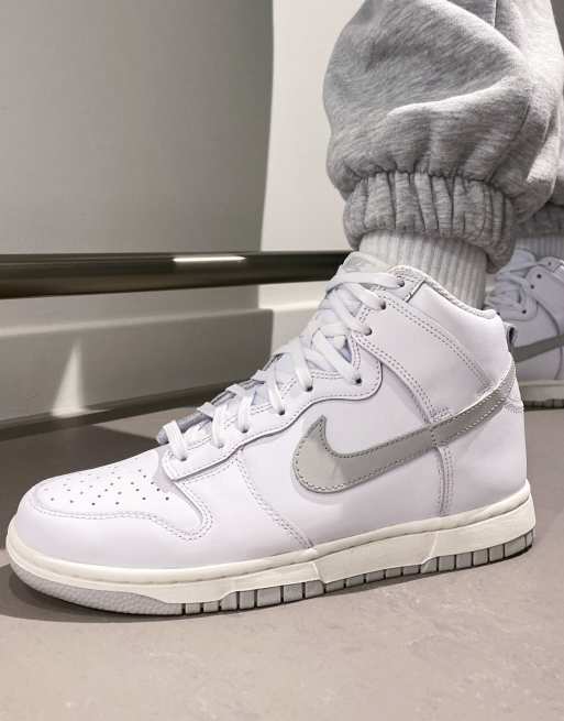 Nike Dunk High Retro sneakers in white/gray