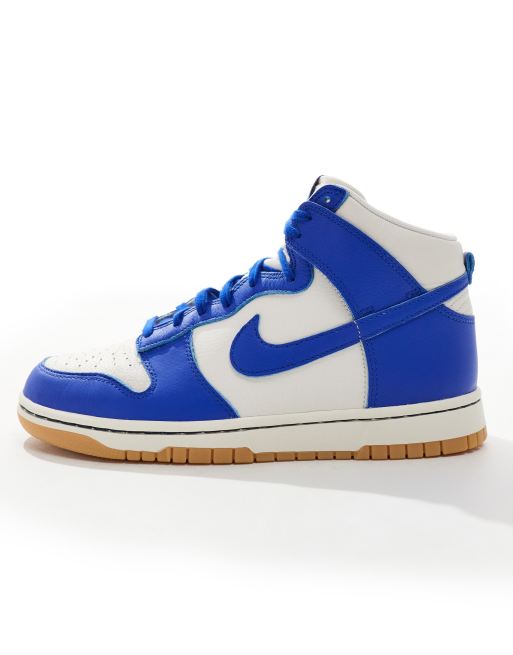 Nike Dunk High SE sneakers in white and blue ASOS