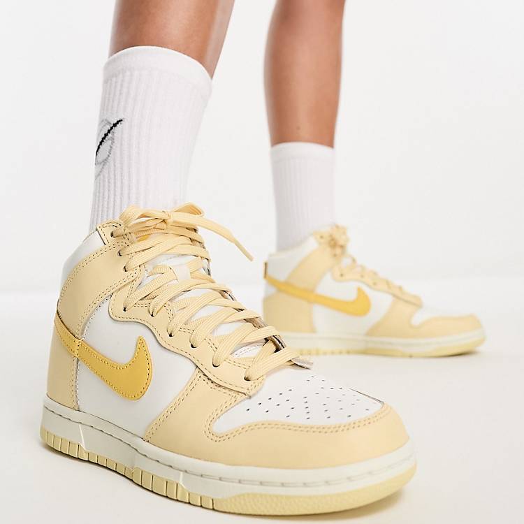 Nike Dunk High in white and gold ASOS