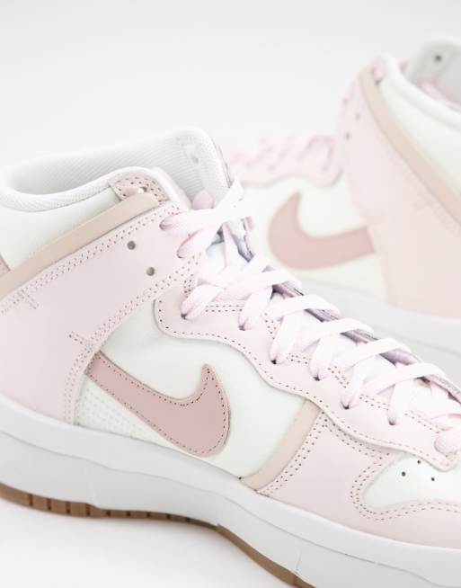 Nike - Dunk High Up - Sneakers in crème, parelwit en roze, 4 van 4