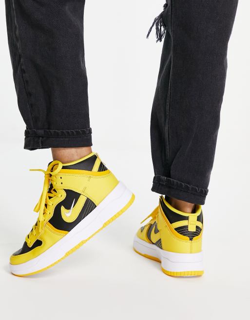 Nike - Dunk High Up - Sorte og gule sneakers, 2 af 4