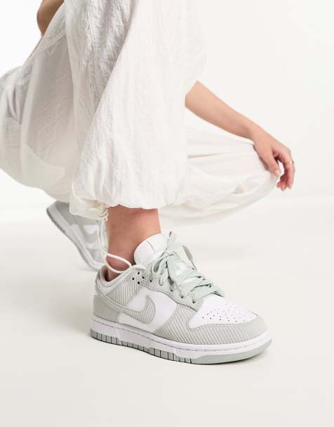 Nike Dunk low besties cord trainers in silver - view 1