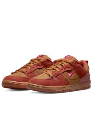 Nike Dunk Low Disrupt 2 Sneakers In Desert Bronze/rugged Orange-red