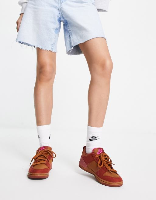 Nike Dunk Low Disrupt trainers in brown and pink ASOS