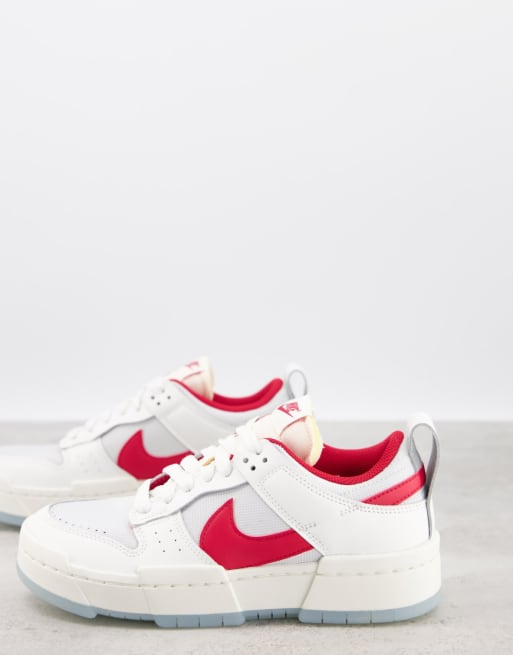 Nike Dunk Low Disrupt sneakers in summit white/gym red | ASOS