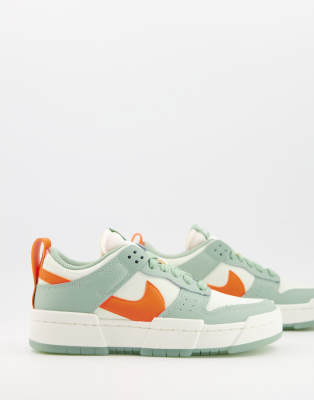 nike dunk low disrupt trainers in grey and orange